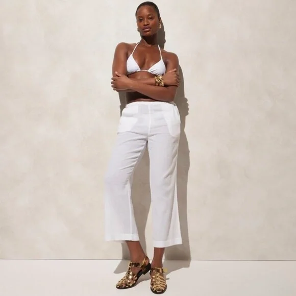 NWT J.Crew Relaxed Beach Pant in airy gauze - Picture 3 of 5